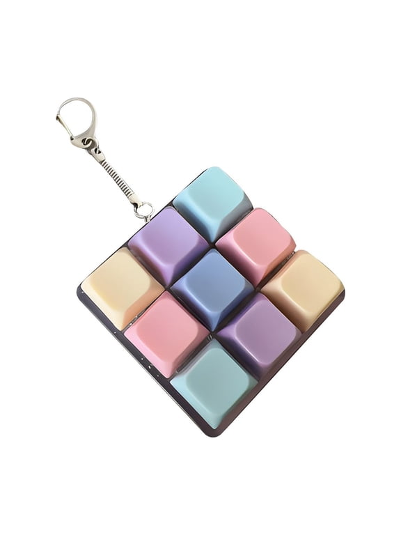 Keyboard Toy Keychain Anti Stress Keyboard Decompression Button Finger Clicker Toys Stress Relief Fidget Set for Adults Kids Pop Bubble Popper Sensory Toys Pack Office Desk