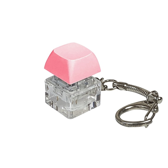 Keyboard Toy Stress Relief Keyboard Keychain Finger Press Clicker Pink for Executive Desk and Office Anxiety Relief