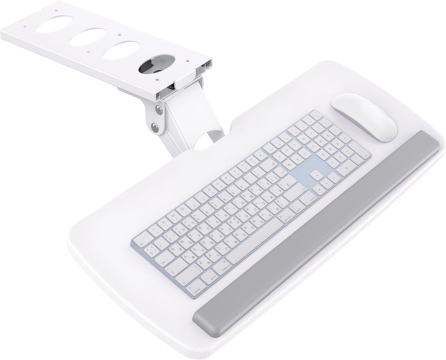 Keyboard Tray Under Desk, 360 Adjustable Ergonomic Sliding Keyboard & Mouse Tray, Under Desk Keyboard Tray Slide Out, Keyboard Holder Under Desk for Typing in Home, Office Work, 25"W x 9.84"D