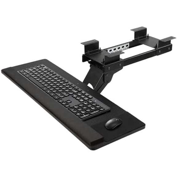 Keyboard Tray Under DeskMulti-Function Keyboard Tray Adjustable with Mouse Pad & Wrist RestErgonomic Large Size Keypad Tray Holder Suitable for Office/Game/Home$$Office