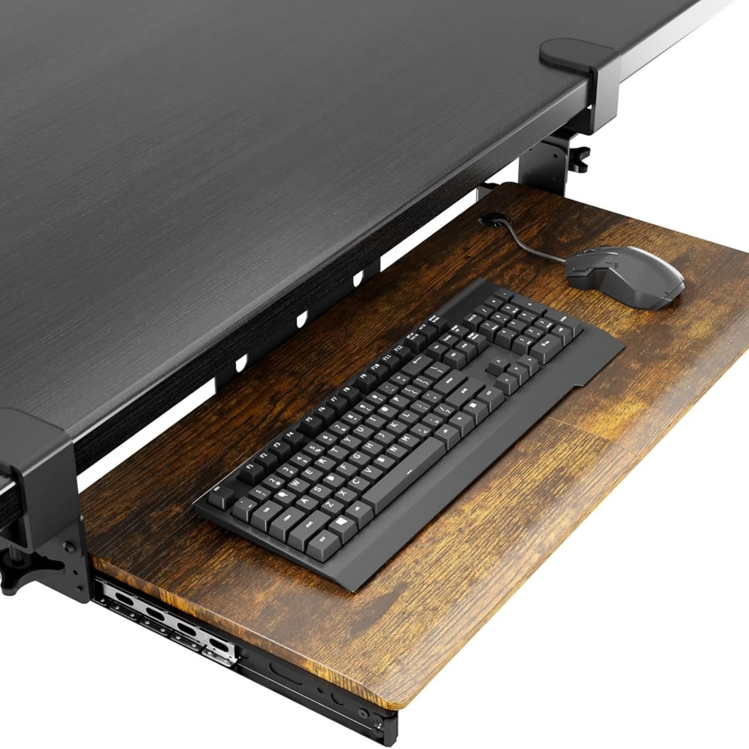 Desktop Computer Tray Keyboard Tray Under Desk Pull Out with Extra Sturdy C Clamp Mount ...