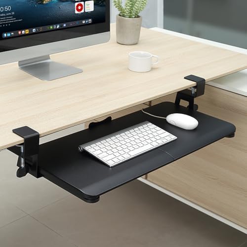 Keyboard Tray Under Desk, Slide Out Computer Keyboard & Mouse Tray with ...