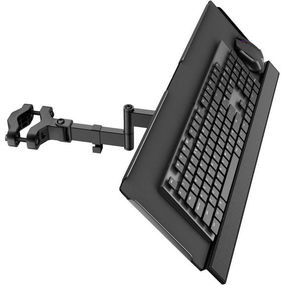 Keyboard Tray Pole Mount - Keyboard Mount fits Most Standard and Oversized Keyboards, Holds up to 2.2lbs, Black