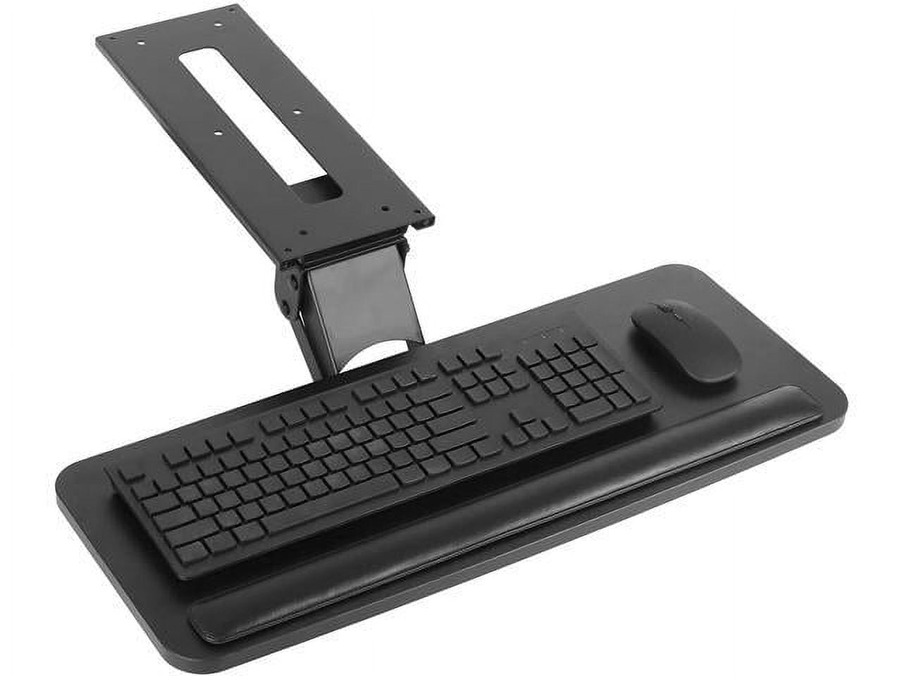 Keyboard Tray Under Desk, 360°Adjustable Keyboard Mount and Mouse Tray, Smoothly Pull Out Desk Extender with Soft Supportive Pad (25 x9.8 inch)