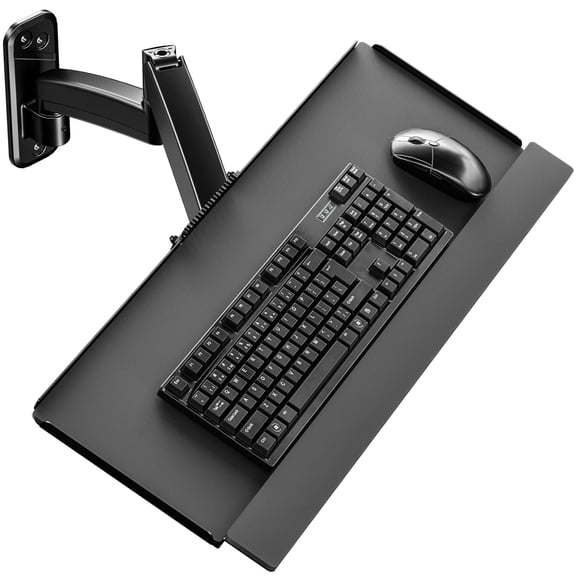 Keyboard Tray Wall Mount,Sit-Stand 26 Inch Keyboard and Mouse Stand, Black
