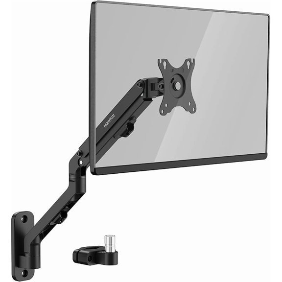 Keyboard Wall Mount with Pole Option, Adjustable Keyboard and Mouse Tray with Spring Arm, Full Motion Swivel Tilt Extension, Ergonomic Workstation for Medical, Office, and Sim Racing