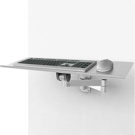 Keyboard Wall Mount,Retractable Tray Spring Keyboard and Mouse Tray Holder Arm 24 Inch/360° Rotation, Computer Typing Platform Sit-Stand Holder