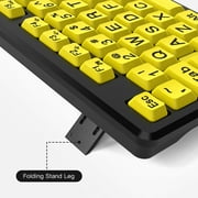 Keyboard Wired Keyboard - Yellow Large Character Keyboard For Elderly,High Compatibility USB Plug-and-Play Large Key Design, High Contrast, Quiet Typing,proof And Fast