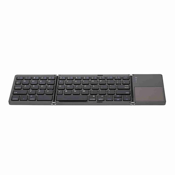 Keyboard Wireless BT Keyboard Mini Folding Keyboard Portable Ultra Slim BT Keyboard With Touchpad For //iOS Silver