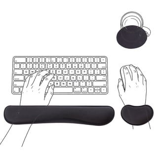 punada Keyboard Wrist Rest, Ergonomic Memory Foam Wrist Rest and Mouse Pad Set with Cup Coaster, Comfortable Stable Grip, Wrist Rest for Computer Keyboard for Typing, Gaming, Office, and Home