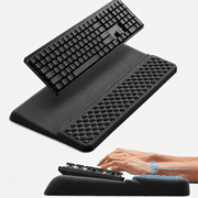 2‑in‑1 Ergonomic Keyboard Stand with Memory Foam Wrist Rest, Anti‑Slip Wrist Cushion for Wrist Pain Relief, Comfort Typing Support Pad for Office, Home & School