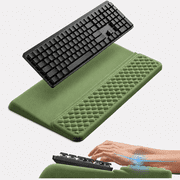 2-in-1 Ergonomic Keyboard Stand with Wrist Rest, Tilting Keyboard Riser with Soft Memory Foam Non-Slip Wrist Cushion for