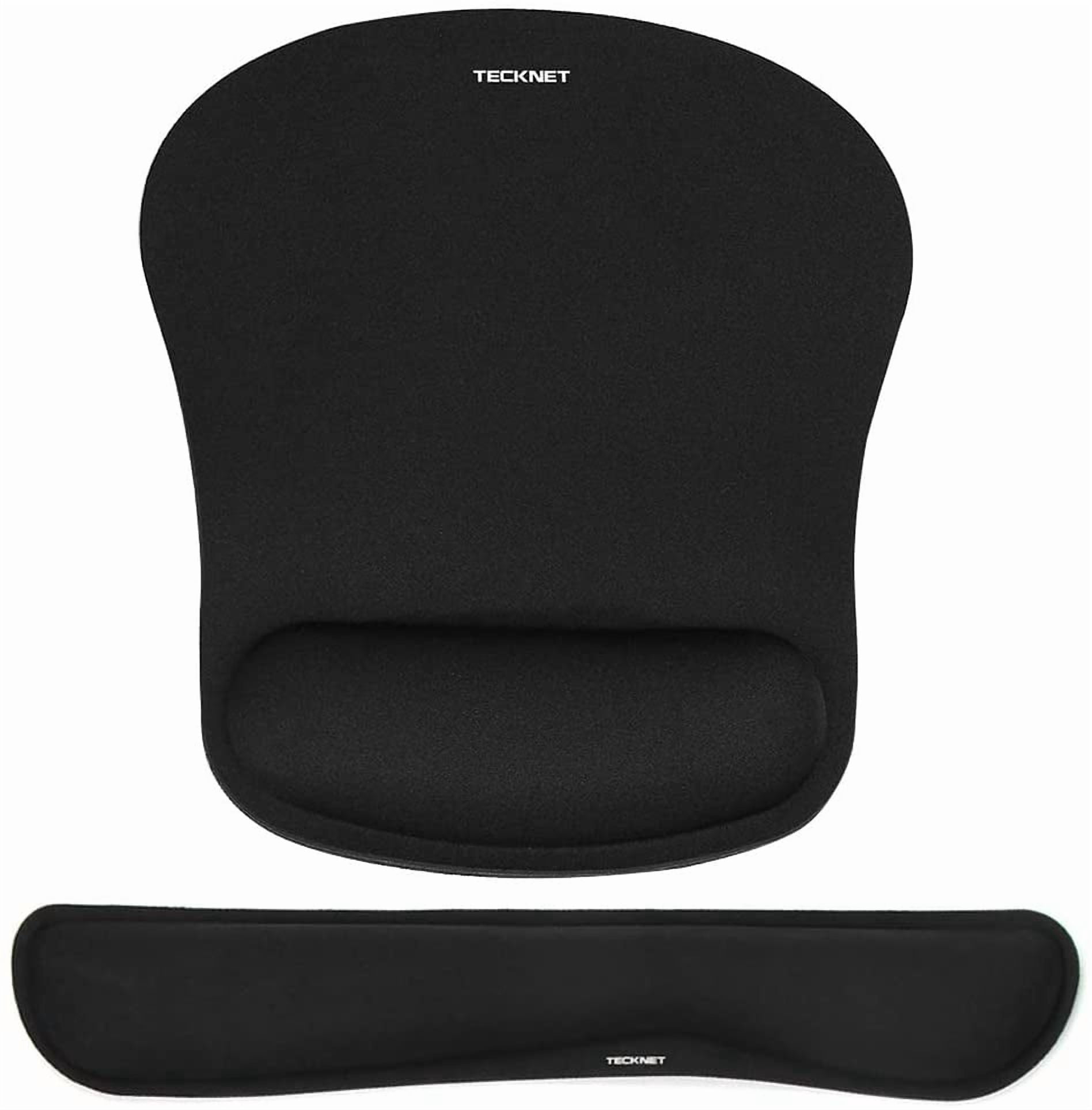 Keyboard Wrist Rest and Mouse Pad with Wrist Support, Memory Foam Set for Computer/Laptop/Mac, Lightweight for Easy Typing & Pain Relief Ergonomic Mousepad (Black)