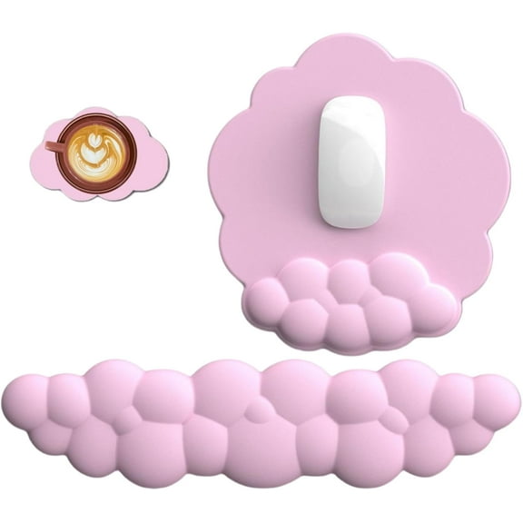 Keyboard Wrist Rest and Mouse Pad with Wrist Support Sets, Ergonomic Cloud Wrist Pad for Home and Office Computer Laptop Working Gaming and Typing Pain Relief