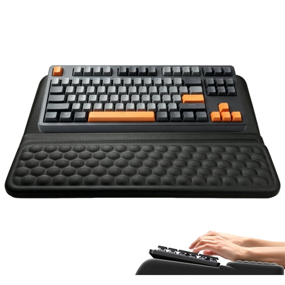 Keyboard Wrist Rest with Riser Stand, TSV Ergonomic Memory Foam Wrist Support Pad for Typing, Computer Hand Rest Cushion for Home, Office Desk Use
