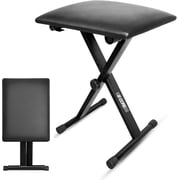 Keyboard X Style Padded Cushion Height Adjustable Piano Stool Seat Portable Keyboard Chair for Keyboards Digital Piano Black - KBB 02 BLK