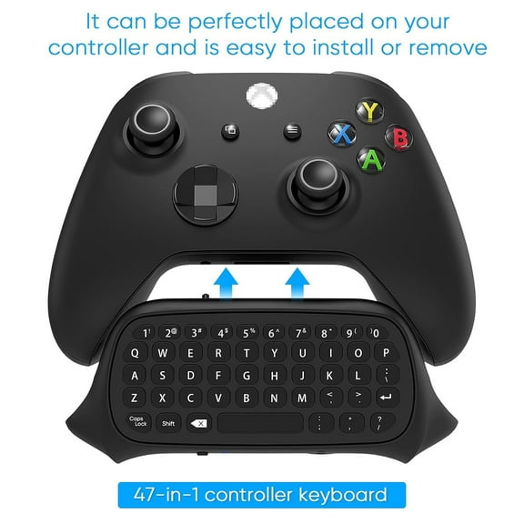 Keyboard for Xbox One, Xbox Series X/S, Wireless Chatpad Message KeyPad with Headset & Audio Jack for XSX, Mini Game Keyboard Fit Xbox One/One S/One Elite/2, Black