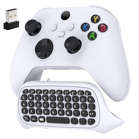 Keyboard for Xbox Series X/S, One/One X/S, Elite One/2 Controller,Wireless Gaming Chatpad Message Keypad with USB Receiver, Audio/Headset Jack Accessories for Xbox,Controller Not Included