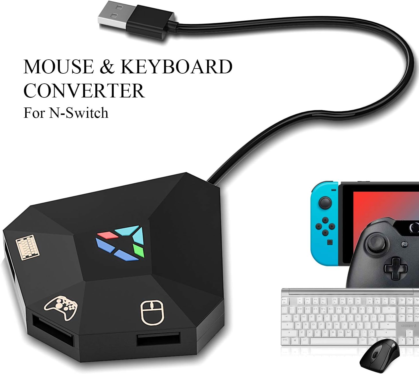 Keyboard and Mouse Adapter for Nintendo Switch, Keyboard and Mouse