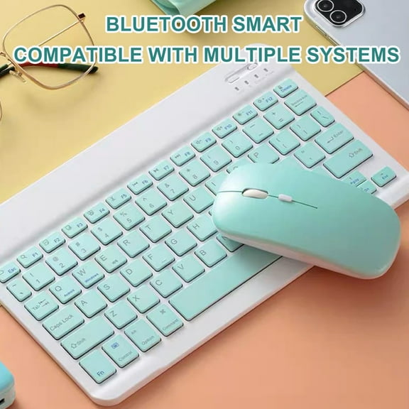 Keyboard and Mouse Set, 10 Inch Wireless Keyboard Set Candy Color Keyboard And Mouse For Laptop Pc