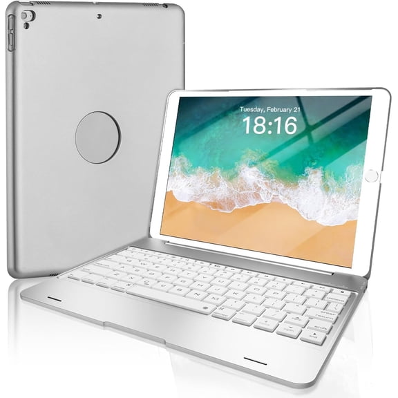 Keyboard for ipad 6th Generation, Compatible for ipad pro 9.7 inch,for ipad Air 2 & 1 Keyboard, Ultra Slim, Auto Wake/Sleep - Silver