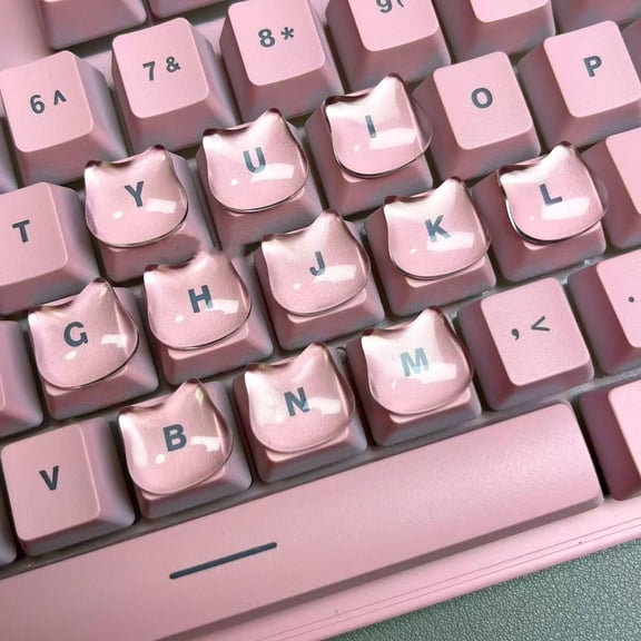 Keycap,Kitty Keyboard Key Caps, Raised Keyboard Stickers for Long Nails, Kitten Comfortable Typing Keyboard Covers for Typing and Gaming for Laptop Desktop Christmas ( Paw A,30pcs)