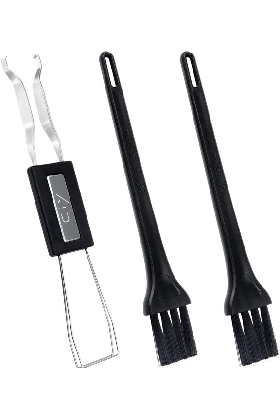 Keycap puller switch puller stainless steel keycap removal tool, comes with 2 mechanical keyboard cleaning brushes