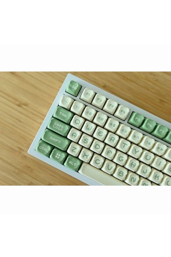 120 Keys Matcha Green Tea PBT Keycap Set, MOA Profile with Bear Ear Design for Mechanical Keyboards
