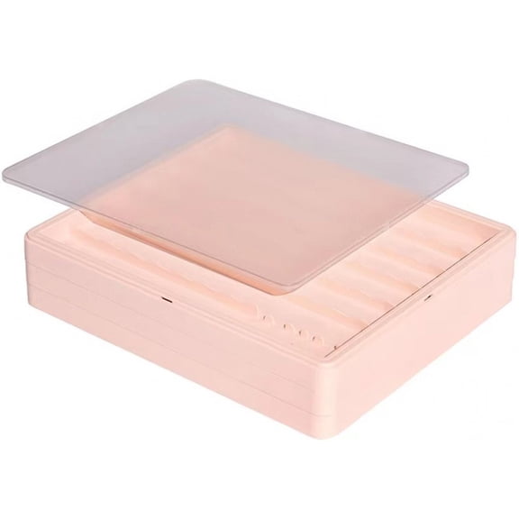 Keycaps Container, Keycaps Storage Box,130 Keys Transparent Frosted Magnet Display Case Holds 7u Spacebar/Big Enter Key for XDA/Cherry/MOA/Mao Profile Mechanical Keyboard (Pink)