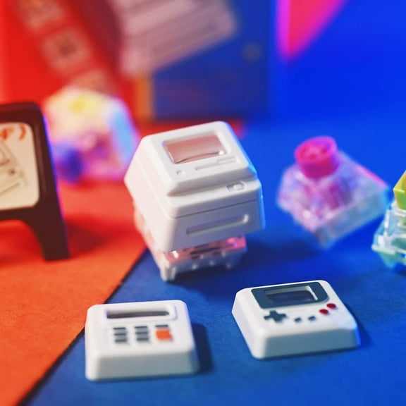 Keycaps, Custom Keycaps for Esc Key, Magnetic Light Transmission Keycaps, Classic Retro Mechanical Backlit Keyboard Esc Keycap for RGB PC Gamer, White