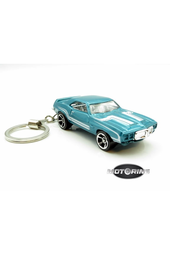 Keychain 1969 '69 Pontiac Firebird T/A Blue Green Car Rare Novelty 1:64 Diecast