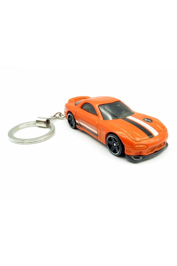 Keychain 1995 '95 Mazda RX7 Orange Car Rare Novelty 1:64 Diecast Key Ring