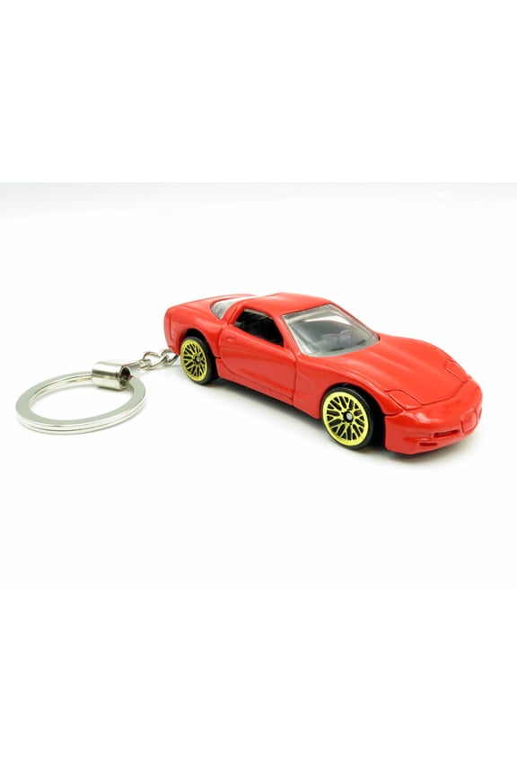 Keychain 1997 '97 Chevy Corvette Red Car Rare Novelty 1:64 Diecast Key Ring