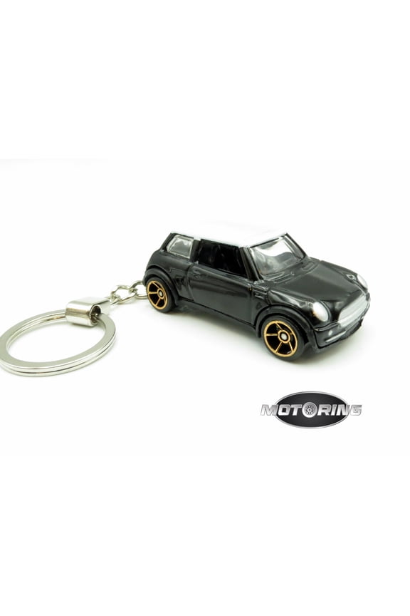 Keychain 2001 '01 Mini Cooper Black Car Rare Novelty 1:64 Diecast Key Ring