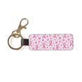 thumbnail image 1 of Keychain 6×3.1×1inpu Leather With Delicate Touch And Strong Recognition Is Used For Daily Travel, Work And Picnic Artistic Pink Ribbon Pattern With Sketched Elements, 1 of 8