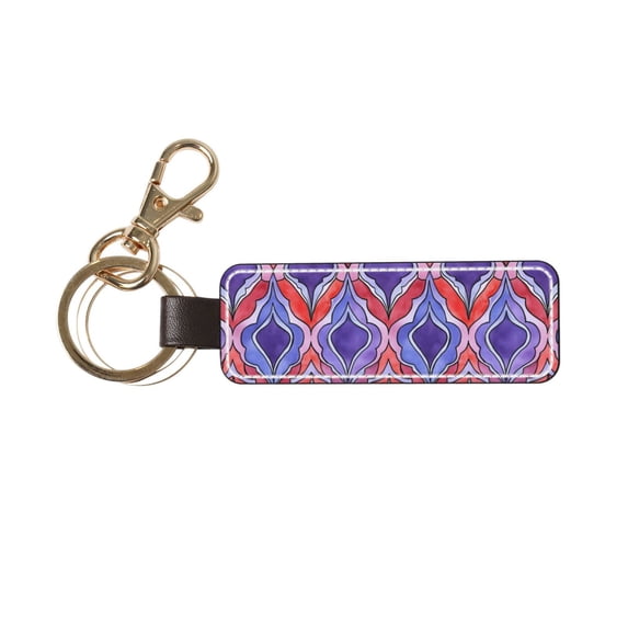 Keychain 6×3.1×1inpu Leather With Delicate Touch And Strong Recognition Is Used For Daily Travel, Work And Picnic Palevioletred Moroccan Trellis Hand-Drawn Sketch_1
