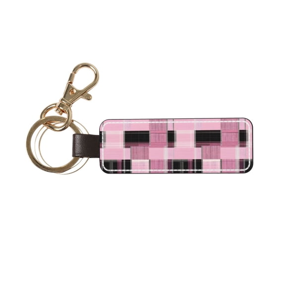 Keychain 6×3.1×1inpu Leather With Delicate Touch And Strong Recognition Is Used For Daily Travel, Work And Picnic Plaid Fall Camo Pink_4