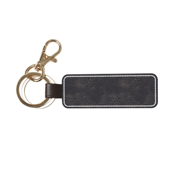 Keychain 6×3.1×1inpu Leather With Delicate Touch And Strong Recognition Is Used For Daily Travel, Work And Picnic Snake Skin Print Style Darkgray_2