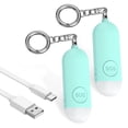 thumbnail image 1 of Keychain Alarm, 130dB Loud Personal Alarm with LED Flashlight Rechargeable Safety Alarm Keychain for Woman Kids Students Girls Elderly Blue 2PCS, 1 of 9