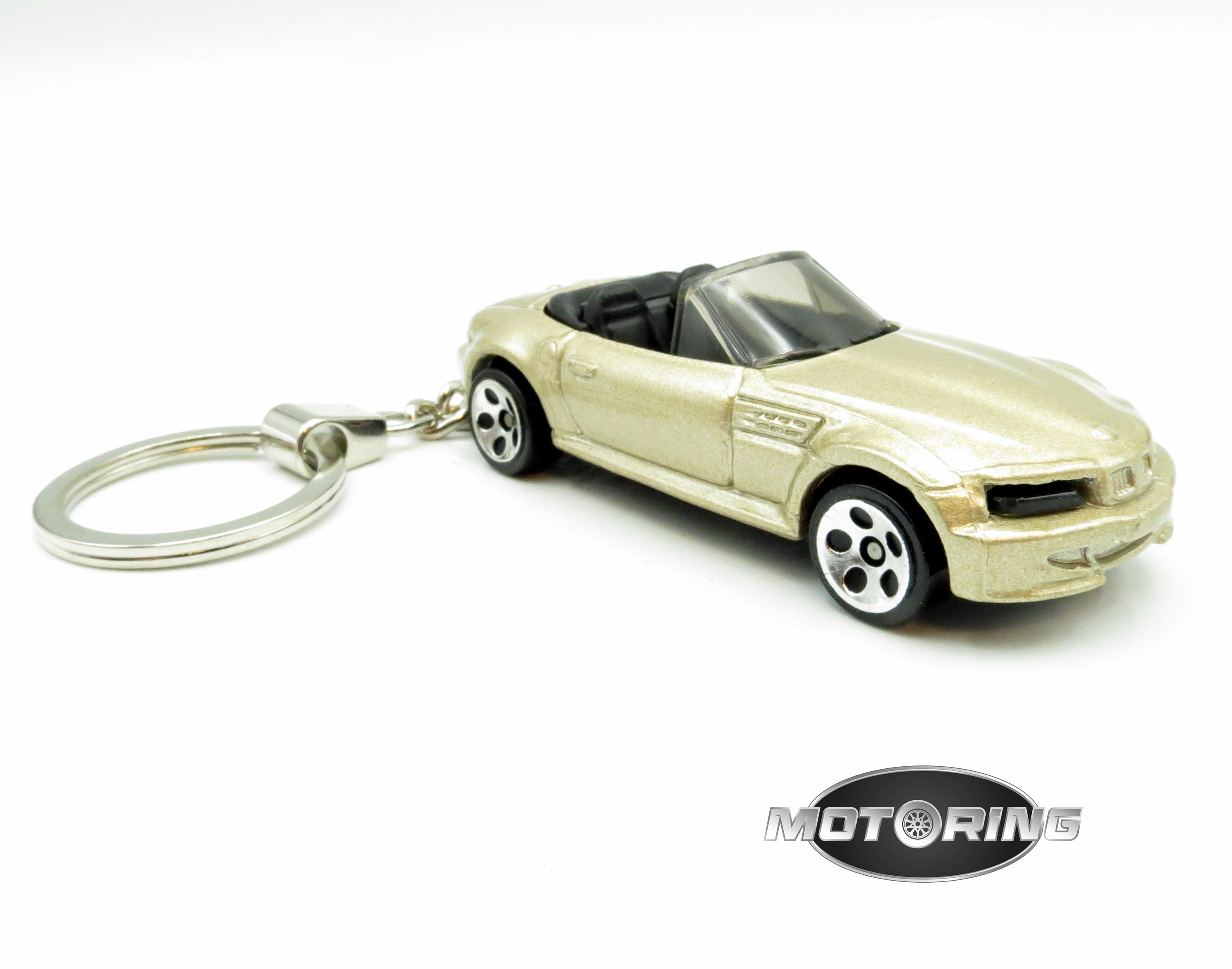Keychain BMW Roadster M Gold Convertible Car Rare 1:64 Diecast Key Ring