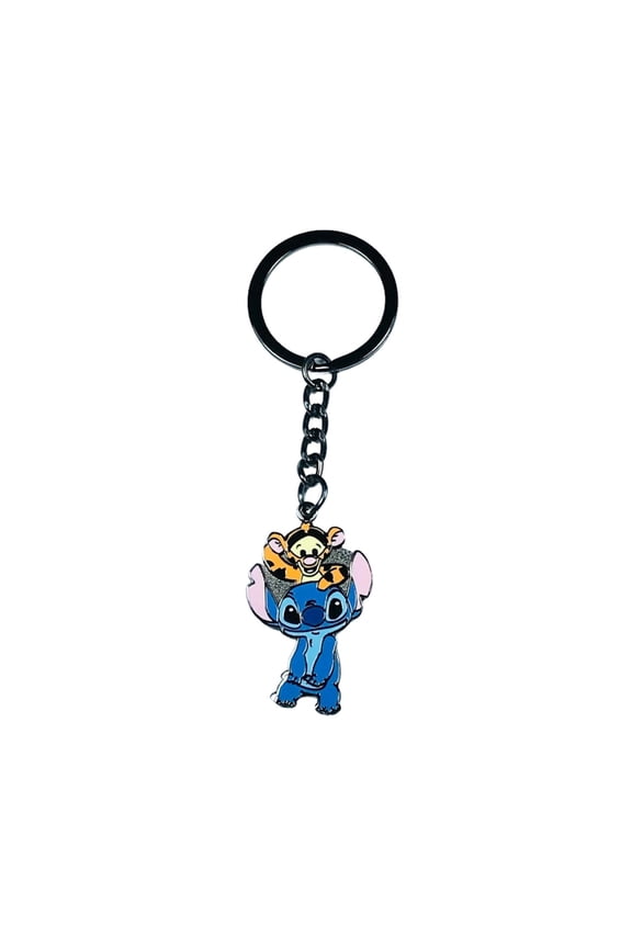 Keychain  Blue Alien and Tigger from Cute Alien and Blue Alien  Fairytale Fantasy (1 keychain)