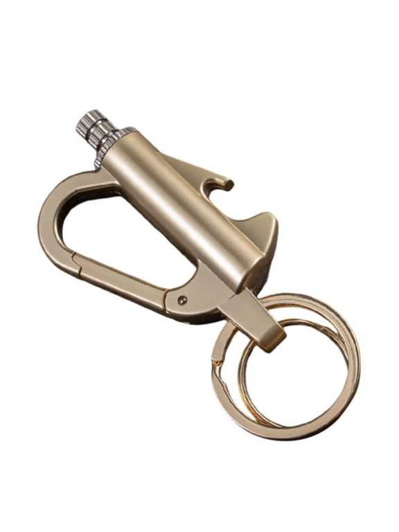 Keychain Bottle Opener for Men,Lighter Hidden in Key Chain,Lighter Holder Key Chain, Keychain Lighter Match Strike,Waterproof Fire Starter,Metal Match Emergency Lighter for Camping,Hiking