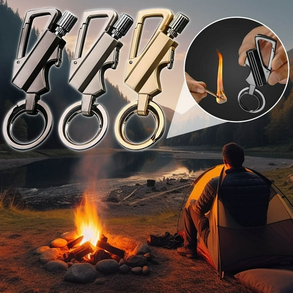 Keychain Bottle Opener Multifunctional Match Kerosene Lighter, Permanent Match With Dual Side Flint Fire Starter, Waterproof Reusable Matchstick, Forever Match For Outdoor Survival