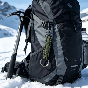 Keychain Carabiner Clip, Heavy Duty Braided Lanyard With Spring Loaded Snap Hook & Metal Key Ring Compact Outdoor Gear Accessory for Hiking Camping Backpacking Outdoor Activity Enthusiasts