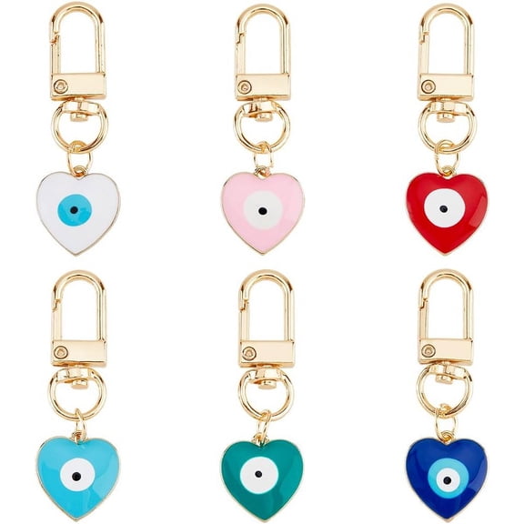 Keychain Charms Small Swivel Clasp Keychain with Enamel Charms Goden Alloy Protection Charms Key Chain DIY