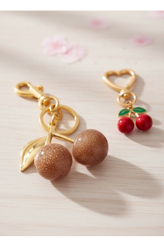 Keychain Cherry Bag Charms - Adorable Key Chains Women Cute for Handbags & Car Keys | Fashion Gift for Women