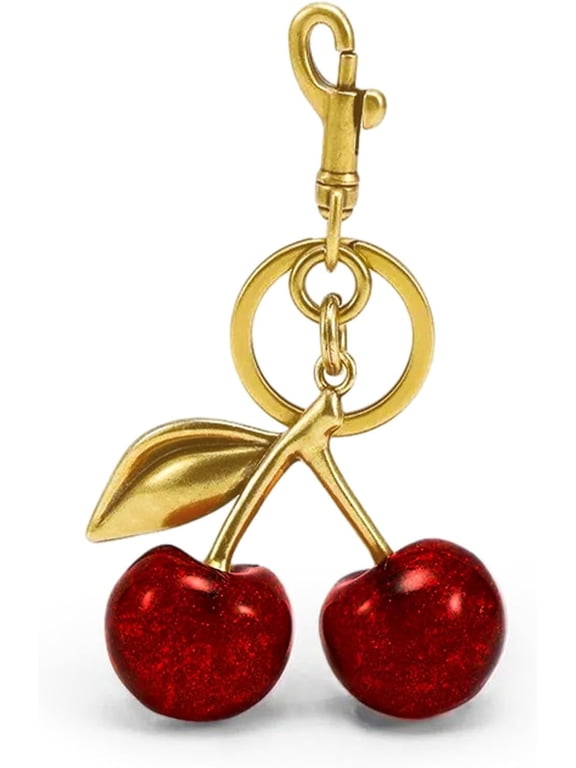 Keychain Cherry Bag Charms Purse: Key Chains Women Cute - Car keyrings leather handbags - Fashion enthusiasts