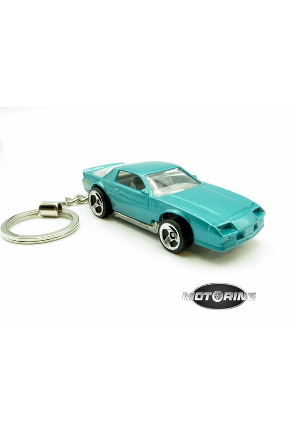 Keychain Chevy Camaro Z28 Blue Green Car Rare Novelty 1:64 Diecast