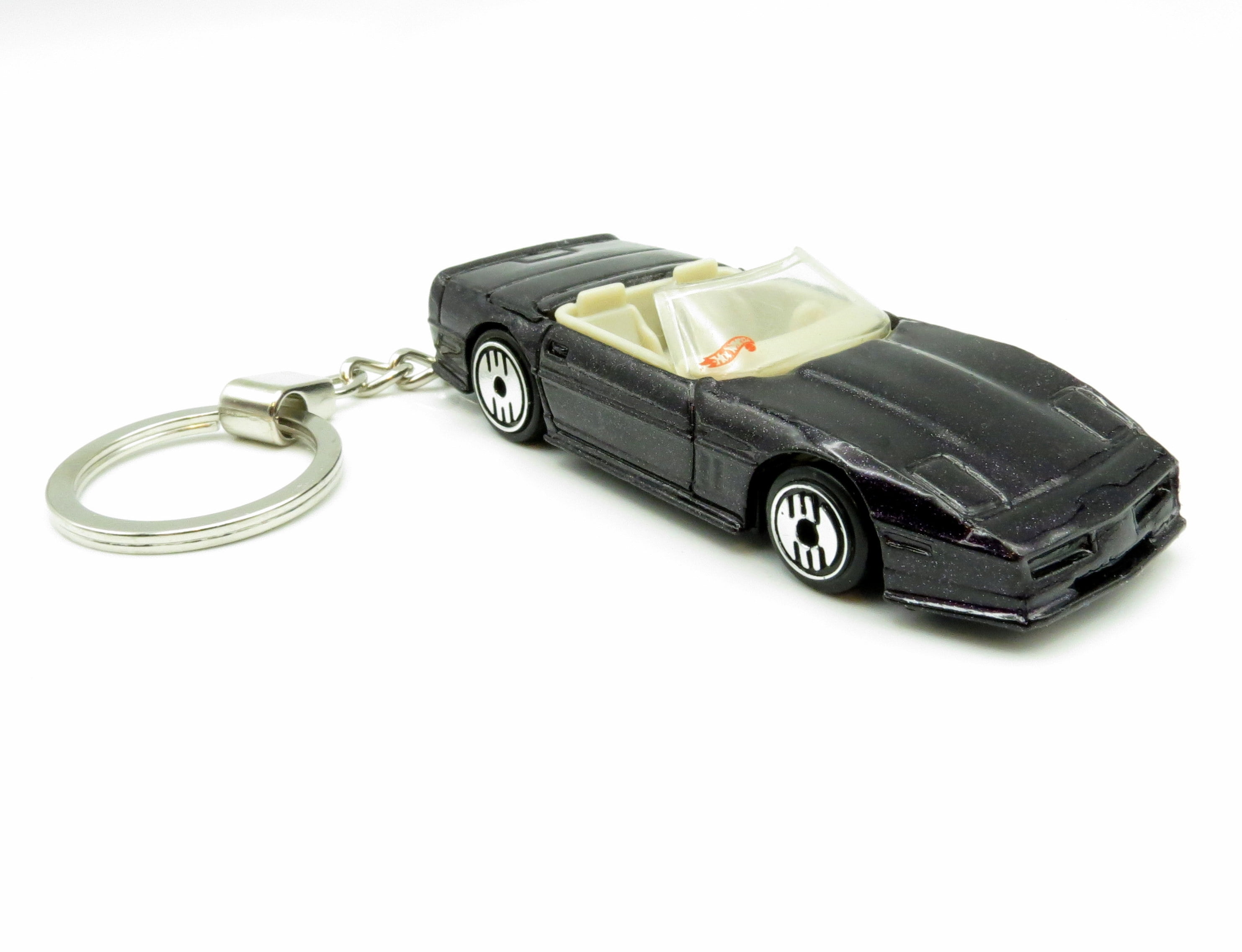 Keychain Chevy Corvette Black Convertible Car Rare Novelty 1:64 Diecast ...
