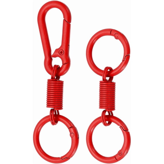 Keychain Clips with O Rings, Quick Release Key Chain Rings Spring Double Ring Holder